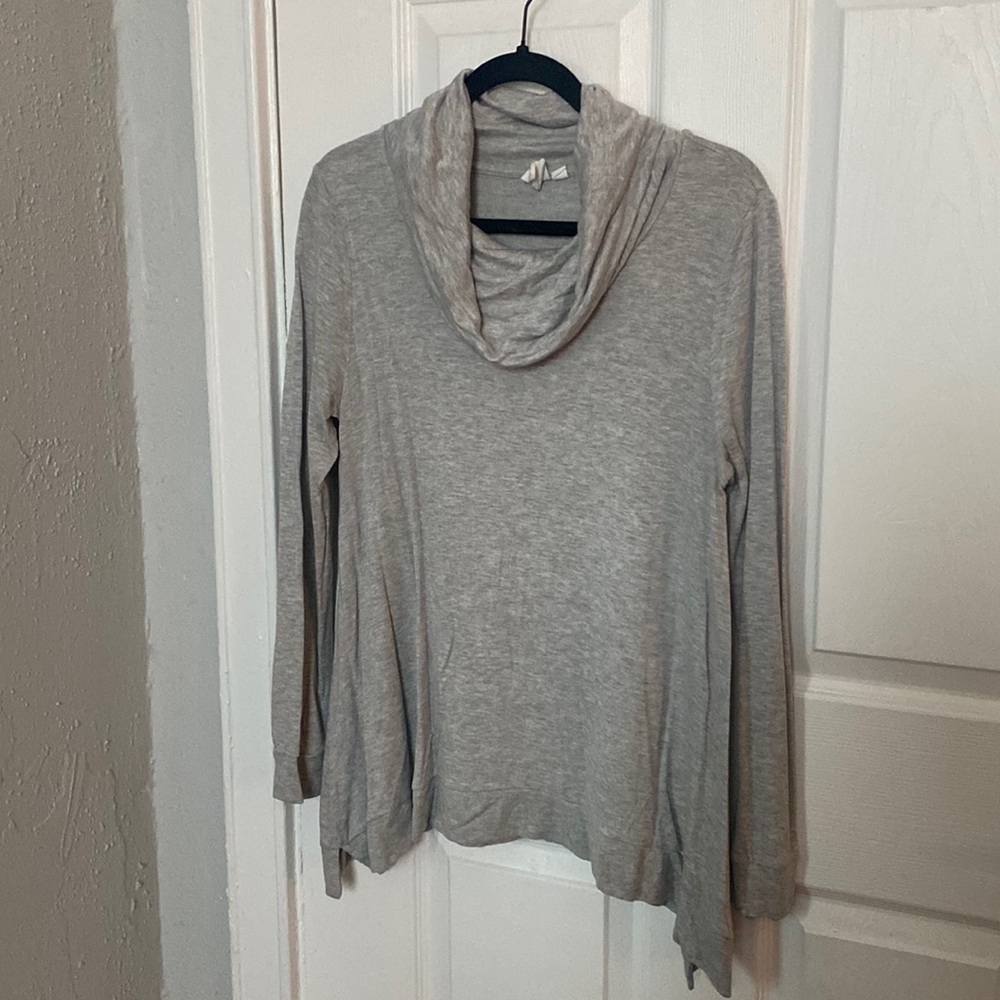 Grey Cowl Neck Long Sleeve